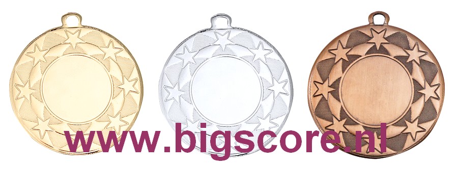 BS.MI5001 Sterren medaille g/z/b Ø 50 mm. 